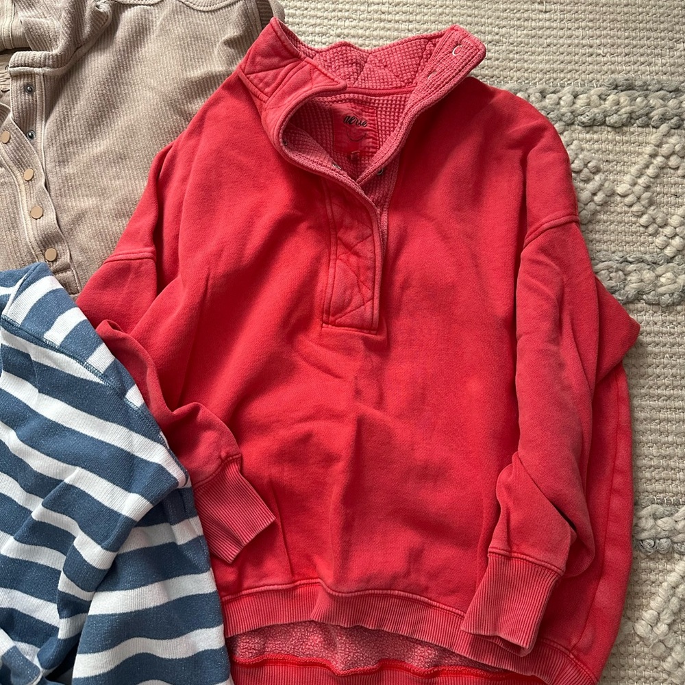 Lot of 3 Aerie Quarter-Snap Sweatshirts